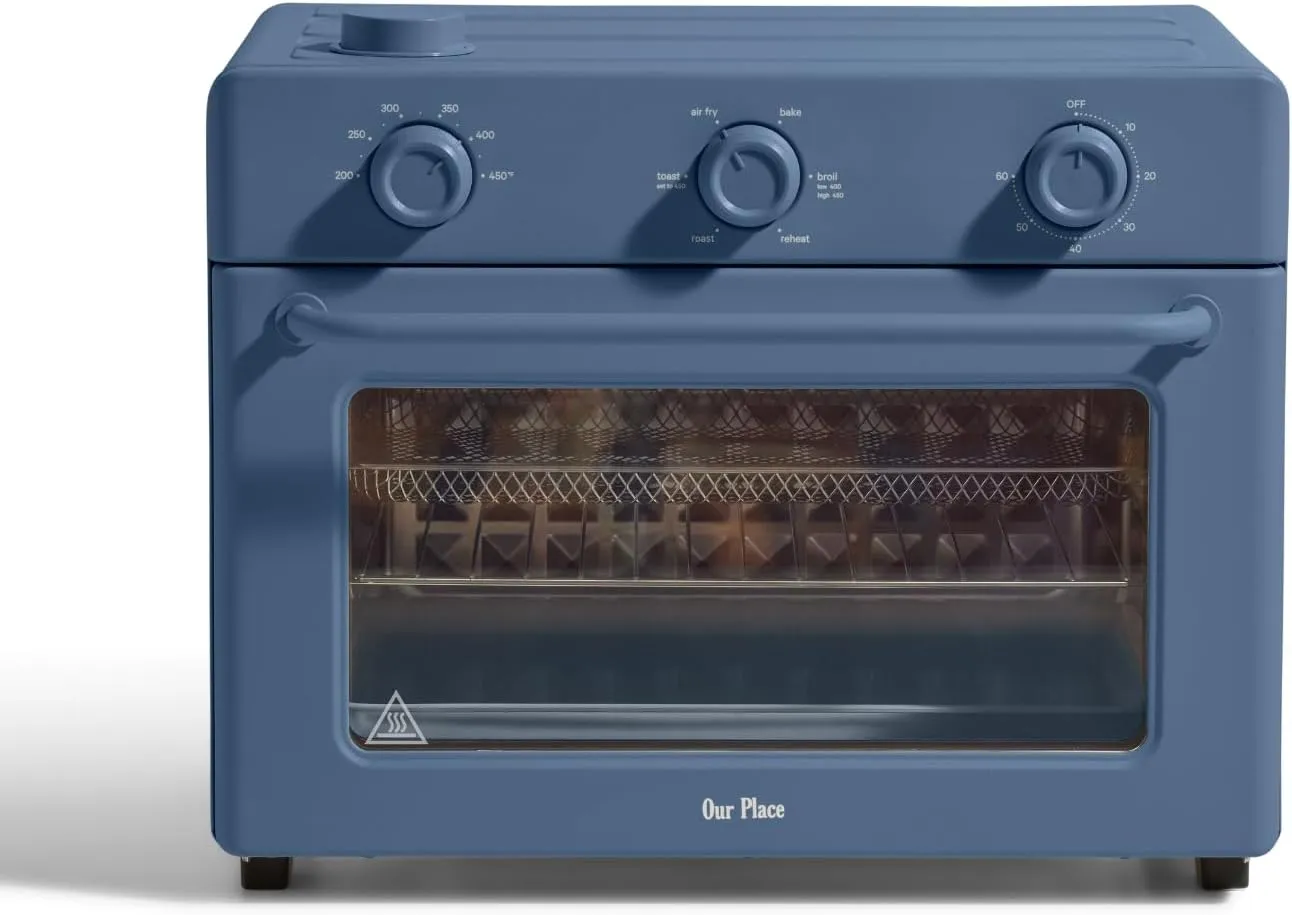 Our Place Large Wonder Oven | 6-In-1 Toxin-Free Air Fryer & Toaster with Steam Infusion | Family-Sized 32QT, 1700W Countertop Design | Includes Bake Tray, Fryer Basket, Large Racks | Blue Salt