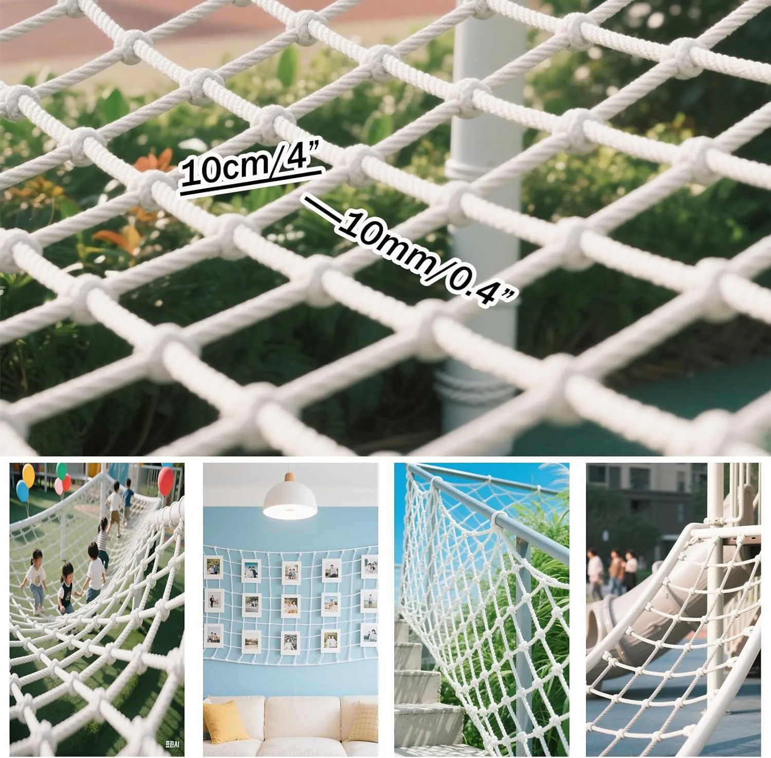 Outdoor Adventure Climbing Cargo Net - Polyester Climbing Frame Net for Playground,Backyard - Heavy Duty Kids Safety Net,Rope Ladder & Swingset,300x600cm