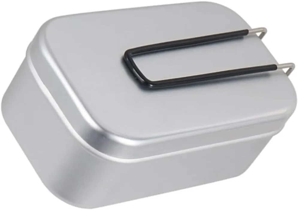 Outdoor Camping Aluminum Lunch Box Foldable Handle Cookware for Hiking and Backpacking Portable Food Container with Skid Design and Leak Seal