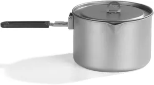 Outdoor Camping Lightweight Camping Cookware Pure Titanium Foldable Handle Soup Pot Lightweight Pot Family Campfire Hiking Camping Cooker Adventures Picnics (2.8l)