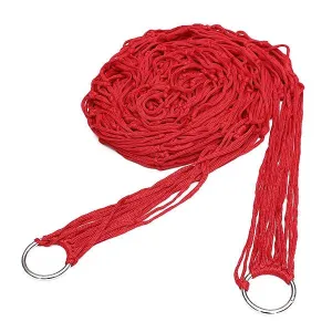 Outdoor Camping Nylon Hammock Hanging Mesh Net Sleeping Bed Red