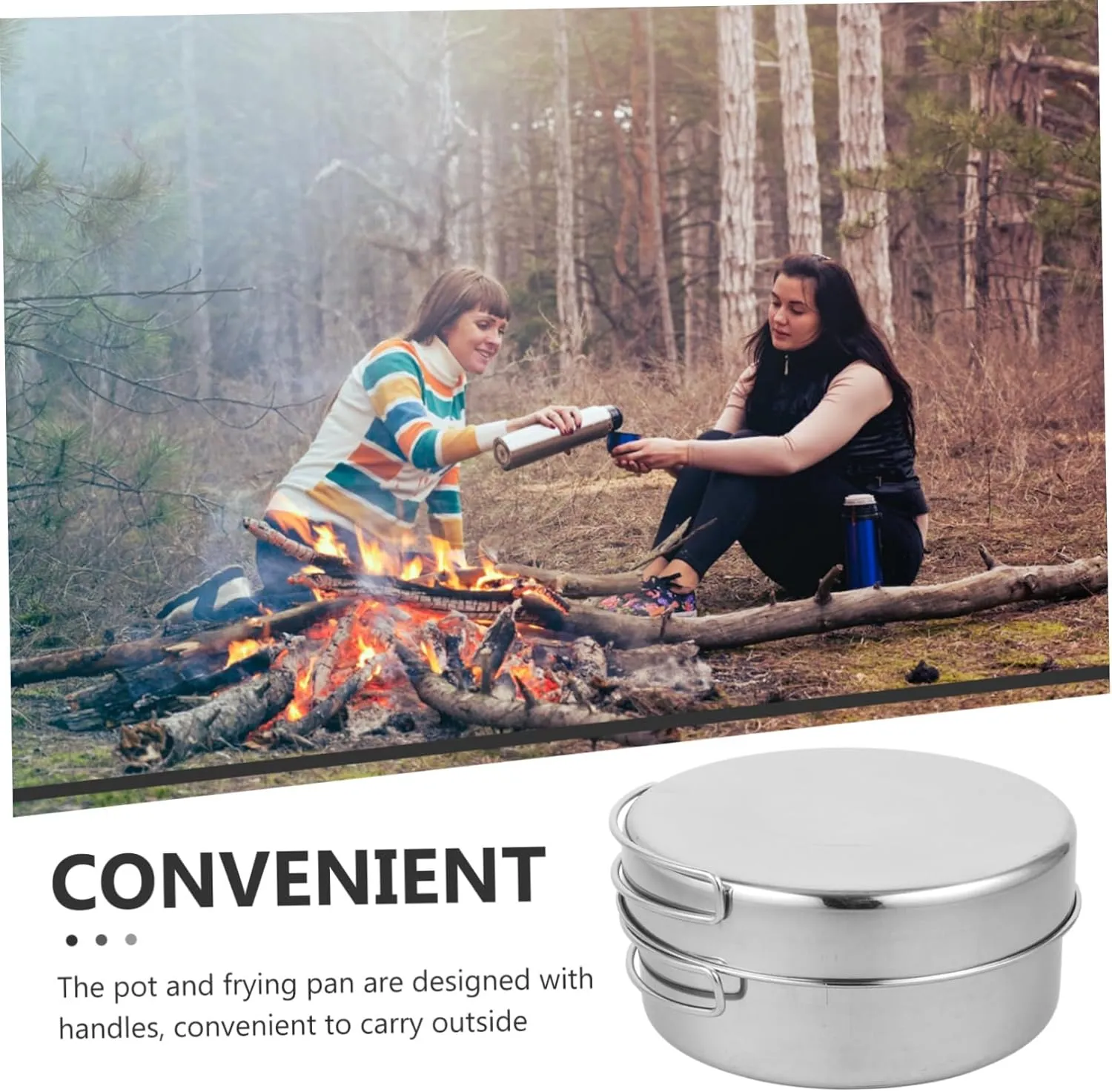 Outdoor Camping Pot Griddle Pan Camping Pots Electric Camping Utensils Double
