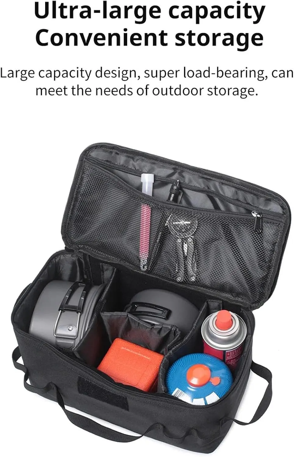 Outdoor Camping Storage Bag - Water-Resistant Pot Carry Case, Folding Stove Canister Organizer | durabless Cookware & Utensils Holder for Travel, Hiking, Backpacking, RV, and Picnic Adventures