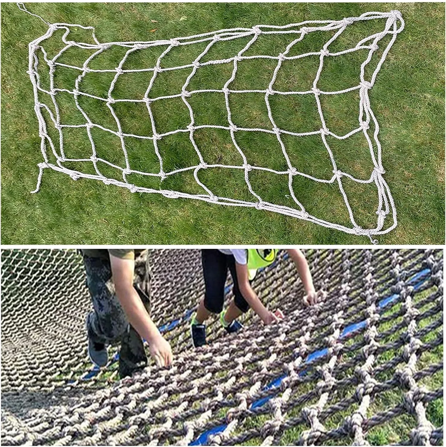 Outdoor Cargo Climbing Net Truck Trailer Nets Backyard Treehouse Netting Heavy Duty Playground Climbing Safety Protection Net for Child,5 * 5m