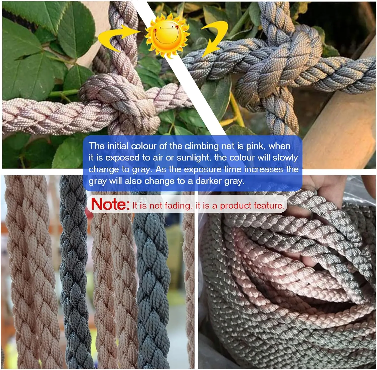 Outdoor Cargo Climbing Net Truck Trailer Nets Backyard Treehouse Netting Heavy Duty Playground Climbing Safety Protection Net for Child,5 * 5m