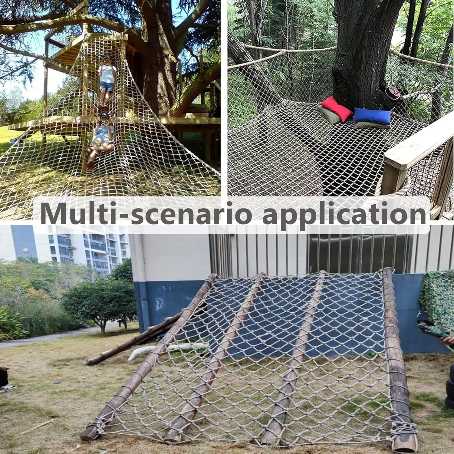 Outdoor Cargo Climbing Net Truck Trailer Nets Backyard Treehouse Netting Heavy Duty Playground Climbing Safety Protection Net for Child,5 * 5m