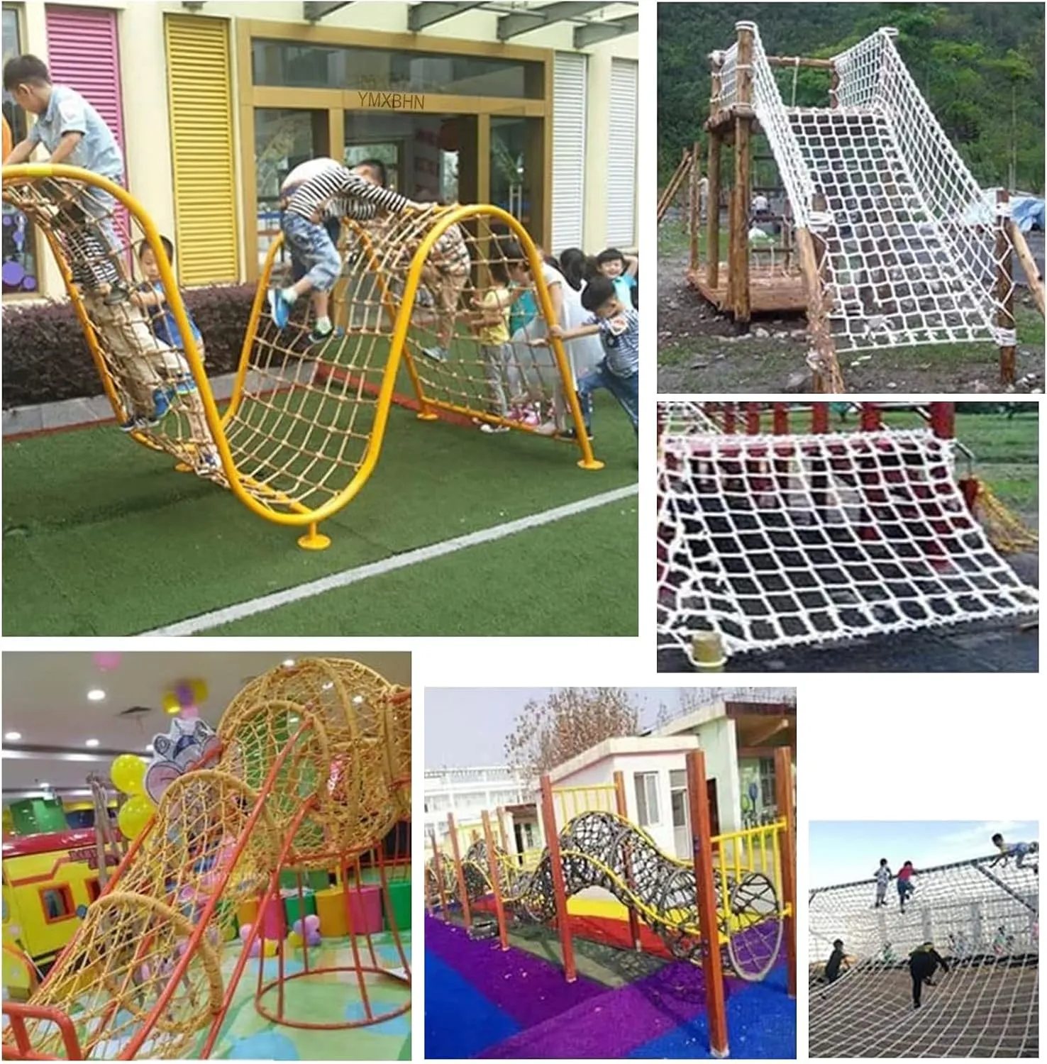 Outdoor Climbing Cargo Net Heavy Duty Net, Rope Climbing Net, Safety Net Rope Fence Stairs Balcony Railings Garden Playground Protection Playground Play Safety Net(Size:1Mx6M(3.3FTx19.7FT))