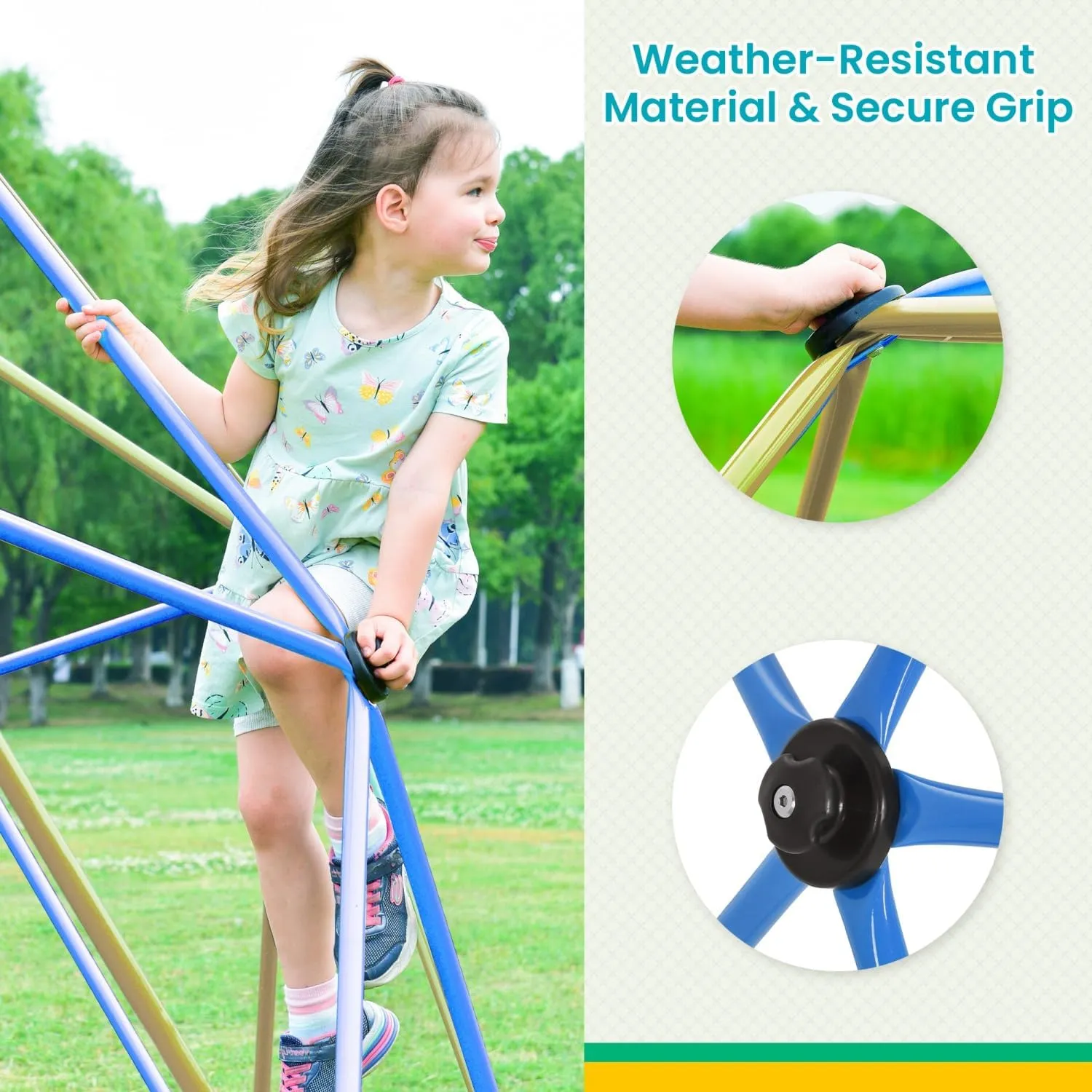 Outdoor Climbing Dome 12FT, Geometric Dome Climber with Secure Grip, Jungle Gym for Backyard Playset, Outdoor Playsets (12FT, Style 1)