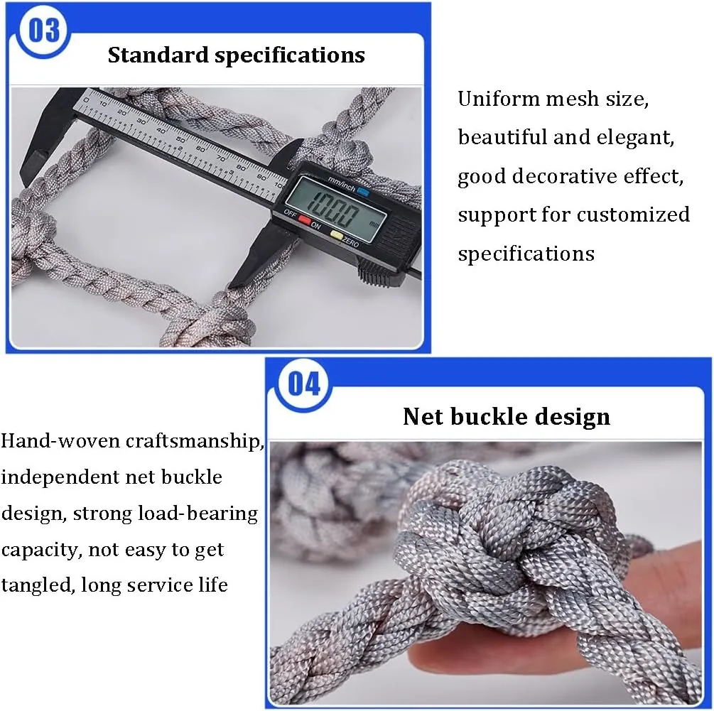 Outdoor Climbing Net for Kids and Adult,Climbing Net for Swing Set, Heavy Duty Rope Outdoor Cargo Webbing Net,Military Climbing Cargo Net(8mm*10cm,1X5m/3.3X16.4ft)