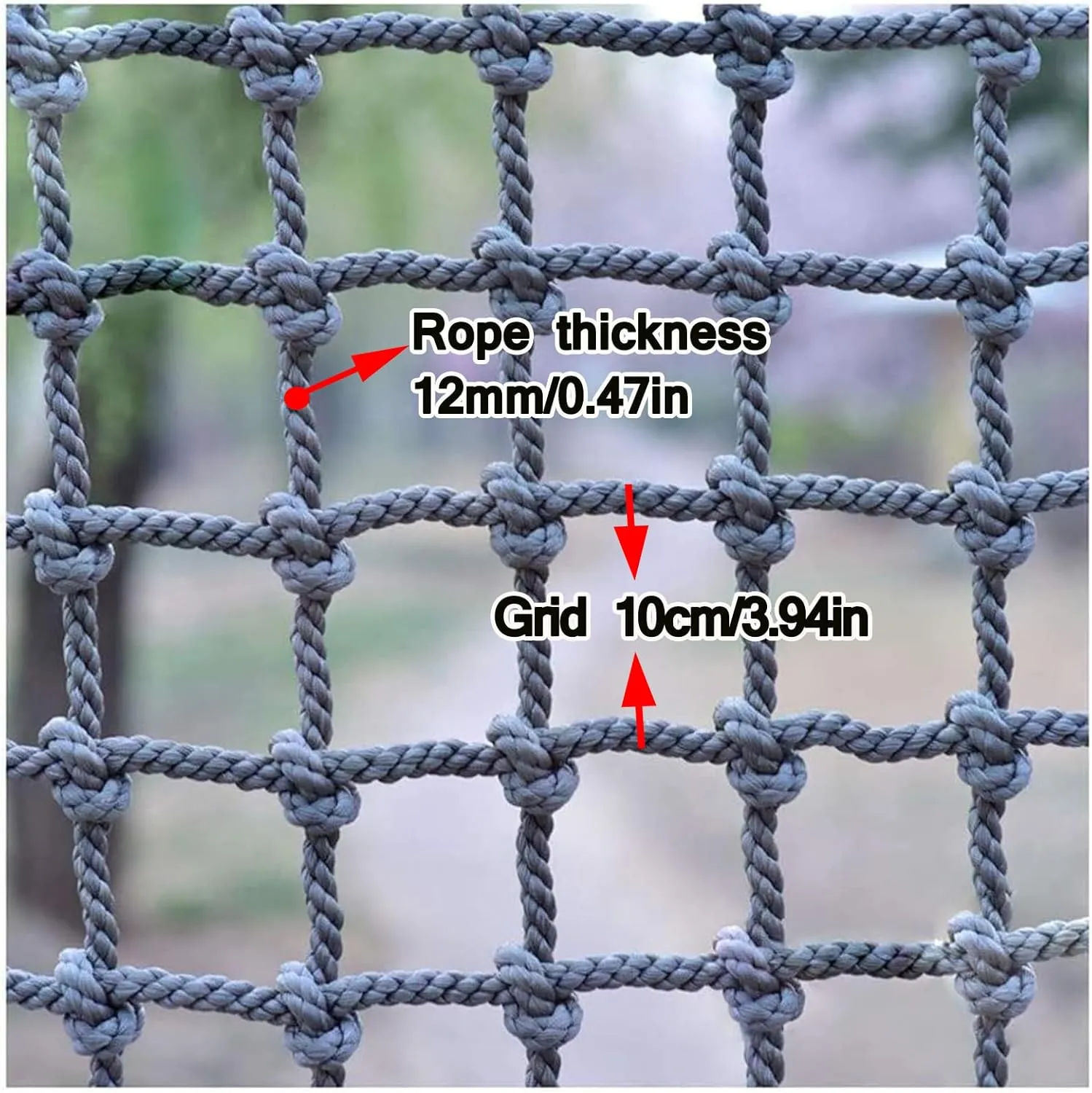 Outdoor Climbing Nets Heavy Duty Rope Ladder Climbing Cargo Net Playground Safety Net Truck Trailer Net Used for Balcony Railing Protection,6.6x31.2ft