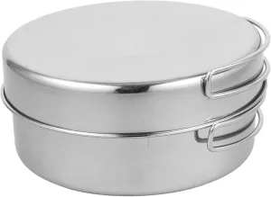 Outdoor Cooking Pan Set Stainless Steel Camping Pot Kit for Easy Setup Cleaning Versatile Use