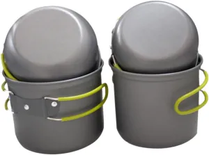 Outdoor Cooking Pot Lid Camping Pot Set for 2-3 People Portable Collapsible Handle Non-Stick and Easy to