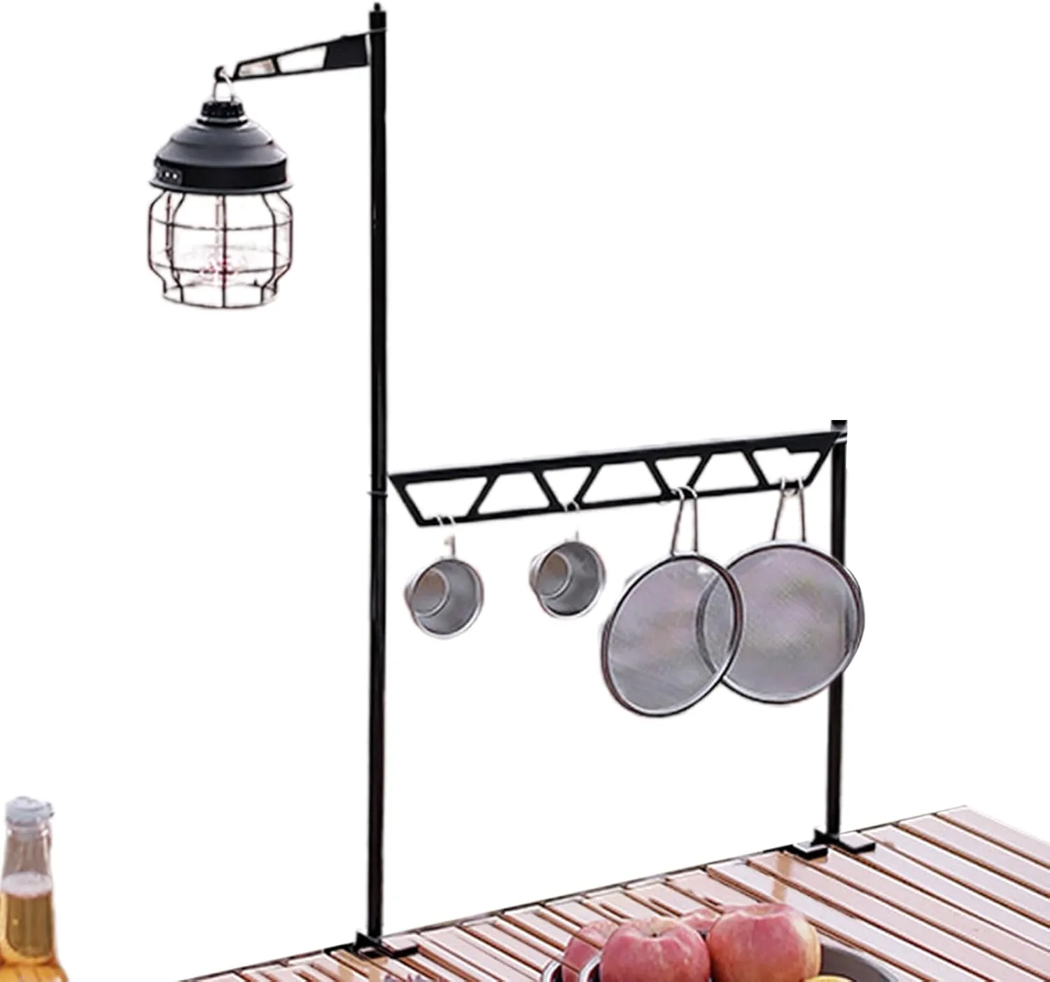 Outdoor Cookware Rack,Desktop Cookware Storage Stand - Metal Cutlery Holder, Portable Removable Tool Organizer for Camping Picnic BBQ Outdoor Fishing