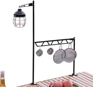 Outdoor Cookware Rack,Desktop Cookware Storage Stand - Metal Cutlery Holder, Portable Removable Tool Organizer for Camping Picnic BBQ Outdoor Fishing
