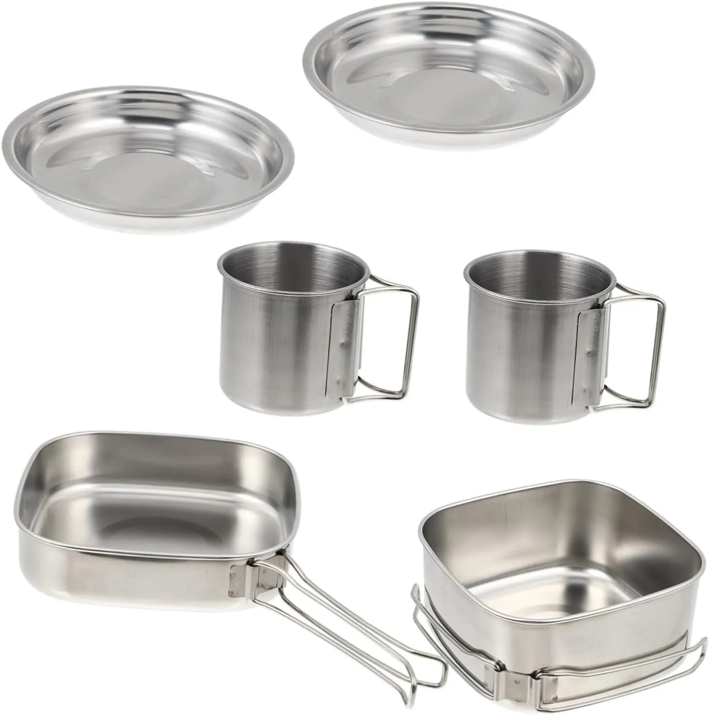 Outdoor Cookware Set 6-Piece Portable Camping Cooking Utensils Stainless Steel Versatile for All Outdoor Activities