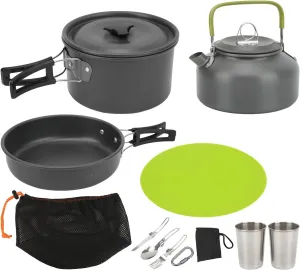 Outdoor Cookware Set - Compact, Lightweight, and Easy to Carry Camping Kit with Non Stick Pots, Pans, and Foldable Utensils, Ideal for Backpacking and Hiking