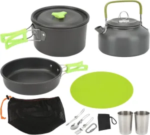 Outdoor Cookware Set - Compact, Lightweight, and Easy to Carry Camping Kit with Non Stick Pots, Pans, and Foldable Utensils, Ideal for Backpacking and Hiking