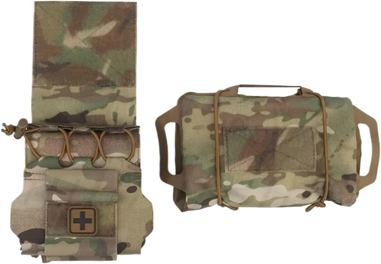 Outdoor First Aid Bag Rapid Deployment Kits Medium Medical Pouch Fit for Vest Accessories(BK)