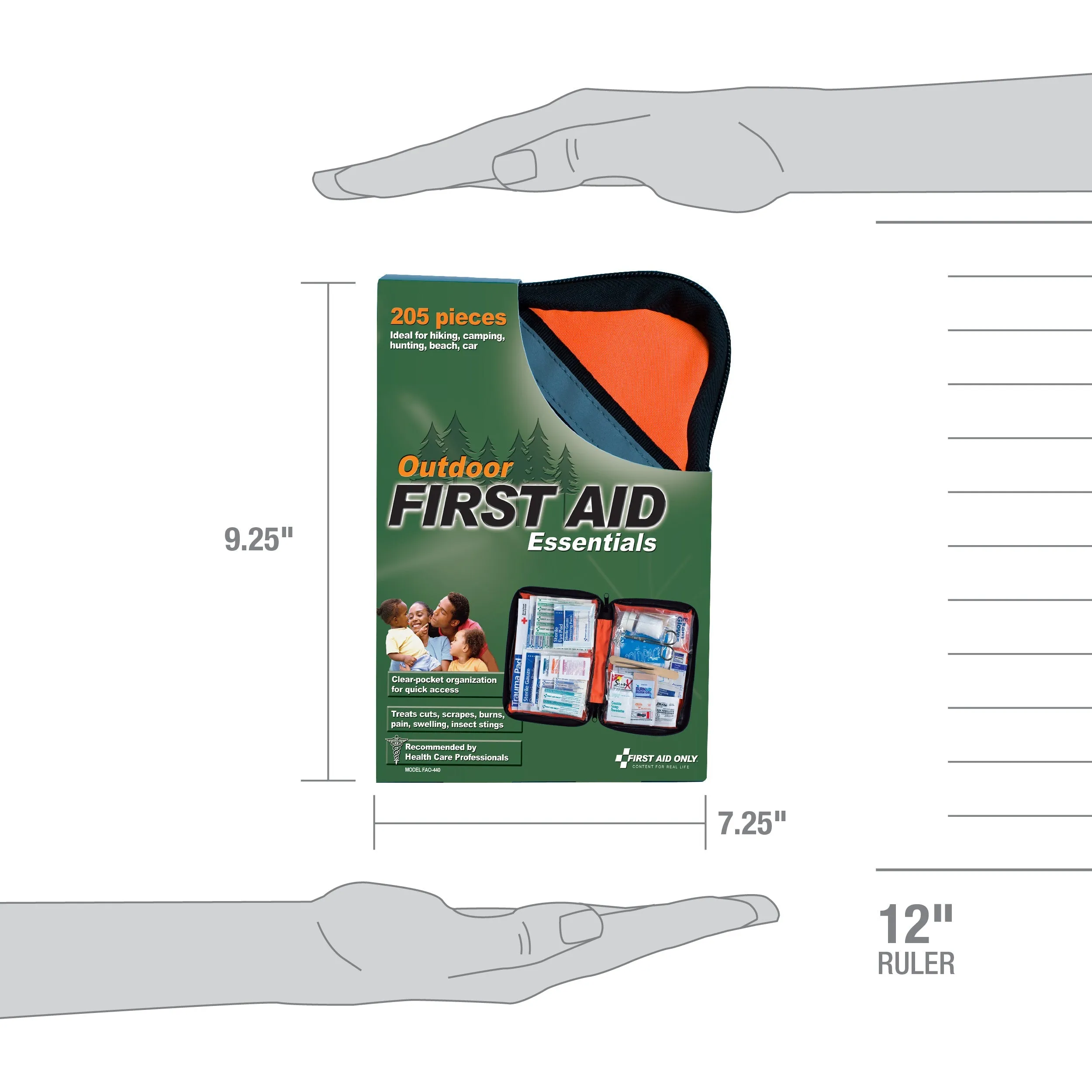 Outdoor First Aid Kit, 205 Piece, Fabric Case