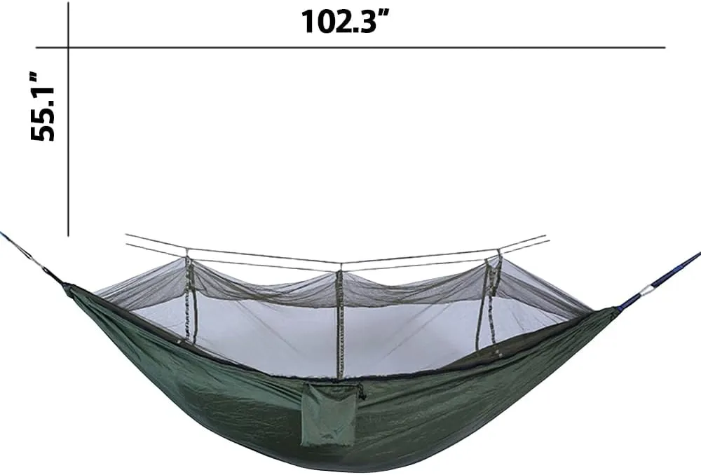 Outdoor Hammock with Anti-Tip and Tear-Resistant Design - Detachable Mosquito Net, Spacious for Double Comfort
