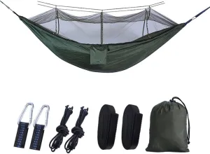 Outdoor Hammock with Anti-Tip and Tear-Resistant Design - Detachable Mosquito Net, Spacious for Double Comfort