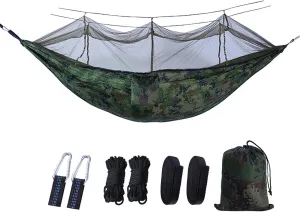 Outdoor Hammock with MosquitoNet, Lightweight Portable Hammock, 600 lbs Weight-Bearing, Breathable Ultra-Light Parachute Nylon Camping Travel Hammock