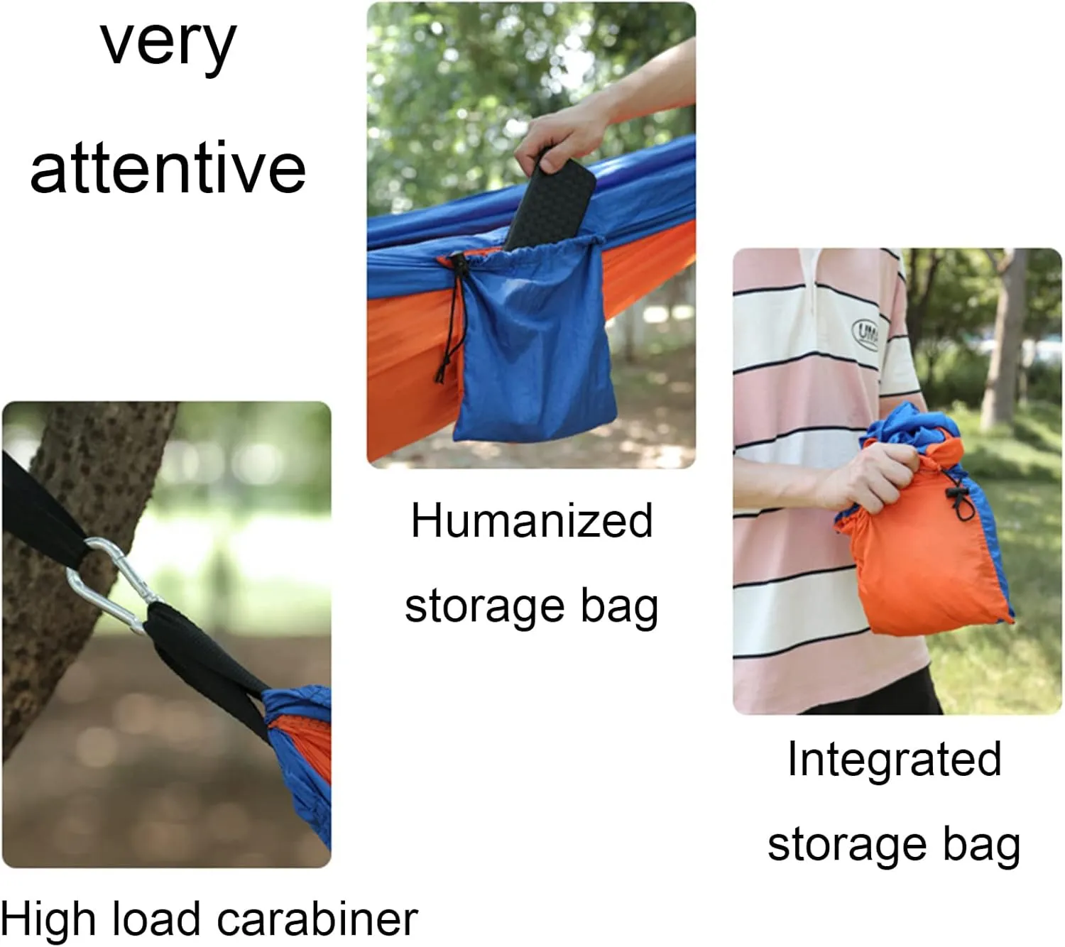 Outdoor Hammocks, Camping Hammock Double Portable Hammocks, Nylon Hammock with Tree Straps, for Outdoor Backpacking, Camping, Adventure (Green)