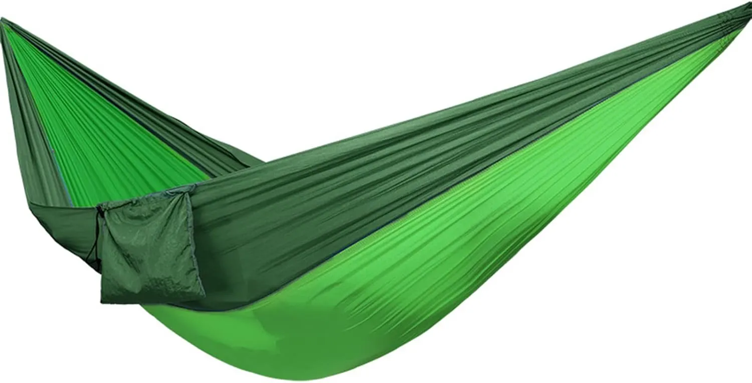 Outdoor Hammocks, Camping Hammock Double Portable Hammocks, Nylon Hammock with Tree Straps, for Outdoor Backpacking, Camping, Adventure (Green)