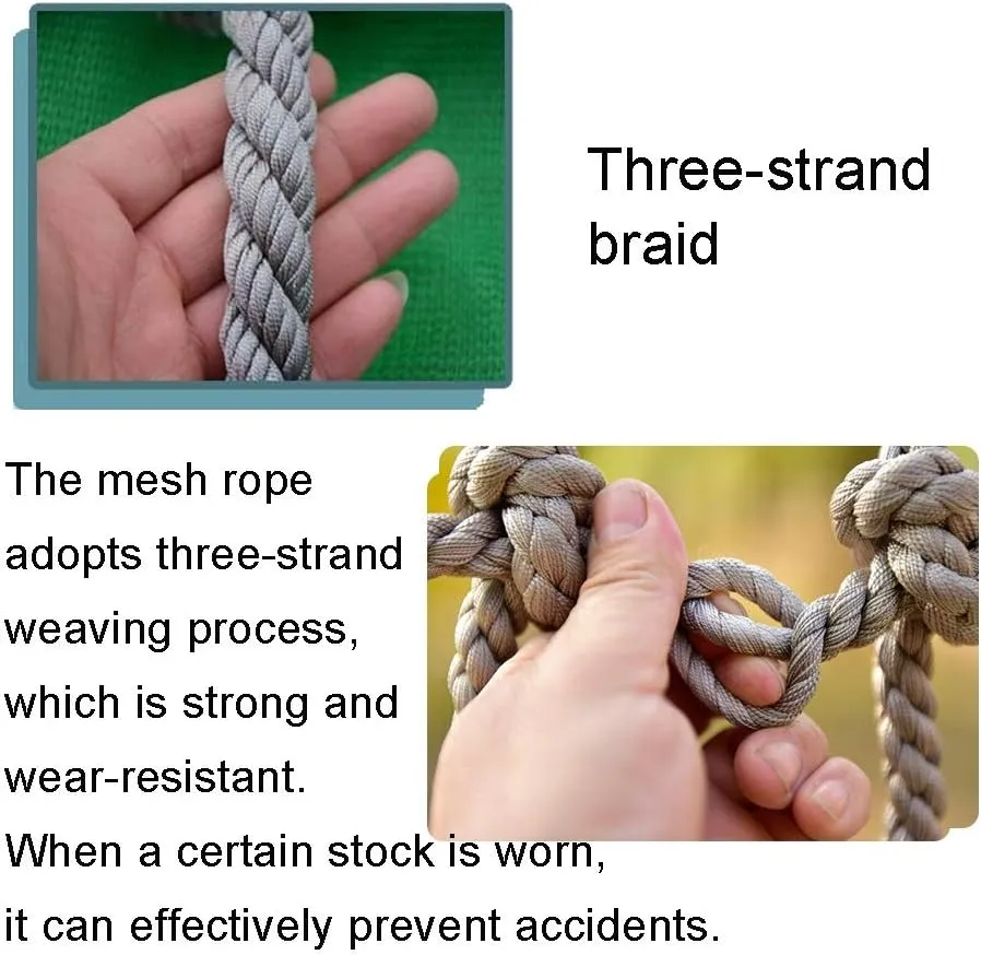 Outdoor Indoor Physical Training Climbing Netting Protection Safety Net Swing Set Climbing Ladder Truck Trailer Heavy Duty Netting Balcony Net Dia 10mm (Size : 2X2m/6.6X6.6ft)