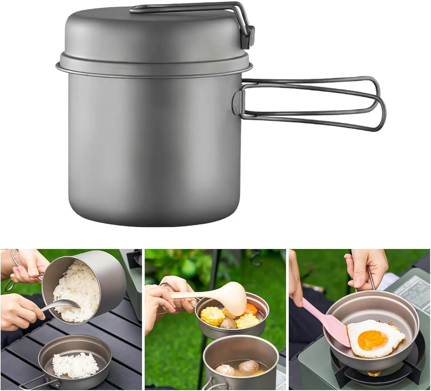 Outdoor NonStick Camping Cookware Frypan Outdoor Cooking Pots Portable Cooking Utensils for Outdoor Camping Picnics
