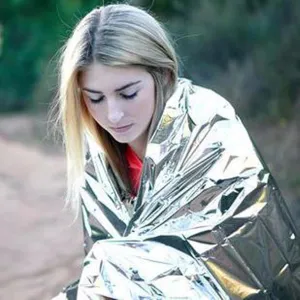 Outdoor Portable PET Silver First aid Blanket Emergency Blanket lifesaving Insulation Blanket Survival Outdoor Products