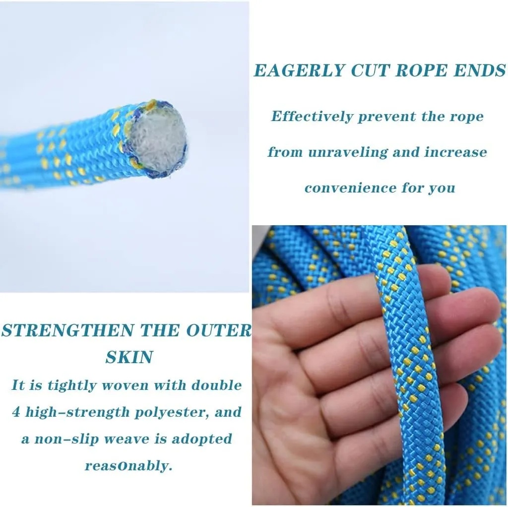 Outdoor Safety Rappelling Rop, 8MM Diameter Static Escape Rope 10200M Tree Climbing Rappelling with Escape Rope Fire Rescue Parachute (Color : Green, Size : 8mm x 10m)