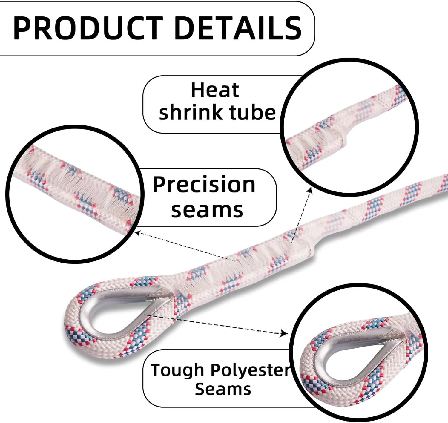 Outdoor Static Climbing Rope for Adults - High Strength Rope for Rock Climbing, Tree Climbing, Hiking, Arborist, Rescue & Camping - Purple(10m/32ft, 20m/64ft, 30m/96ft)