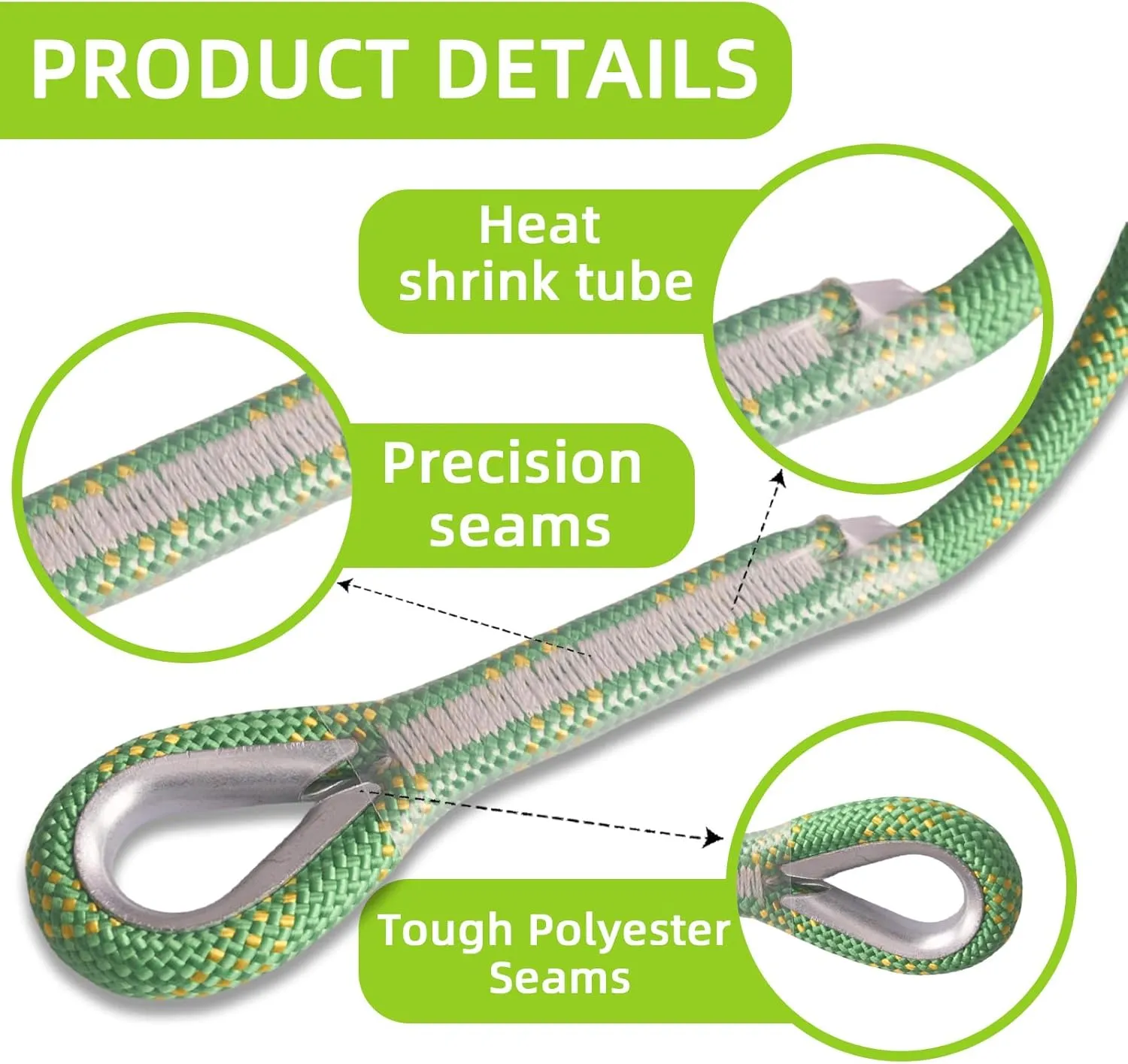 Outdoor Static Climbing Rope for Adults - High Strength Rope for Rock Climbing, Tree Climbing, Hiking, Arborist, Rescue & Camping - Purple(10m/32ft, 20m/64ft, 30m/96ft)