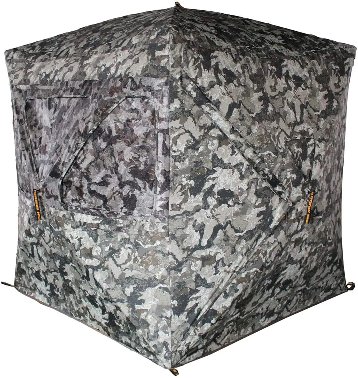 Outdoors Infinity Camo Shadow Mesh Windows Black Backed Water Resistant Heavy-Duty 600 Denier Fabric Ground Blind, 3-Person