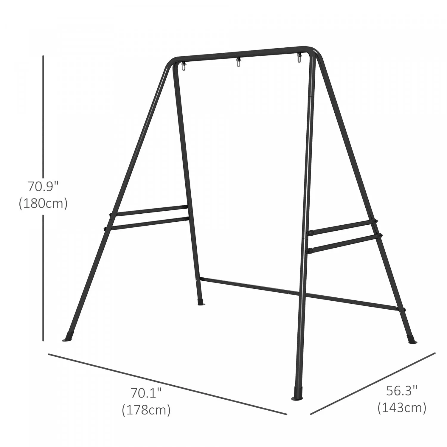 Outsunny Hammock Chair Stand Metal Frame Hammock Stand, Black|Outsunny Hammock Chair Stand Metal Frame Hammock Stand, Black
