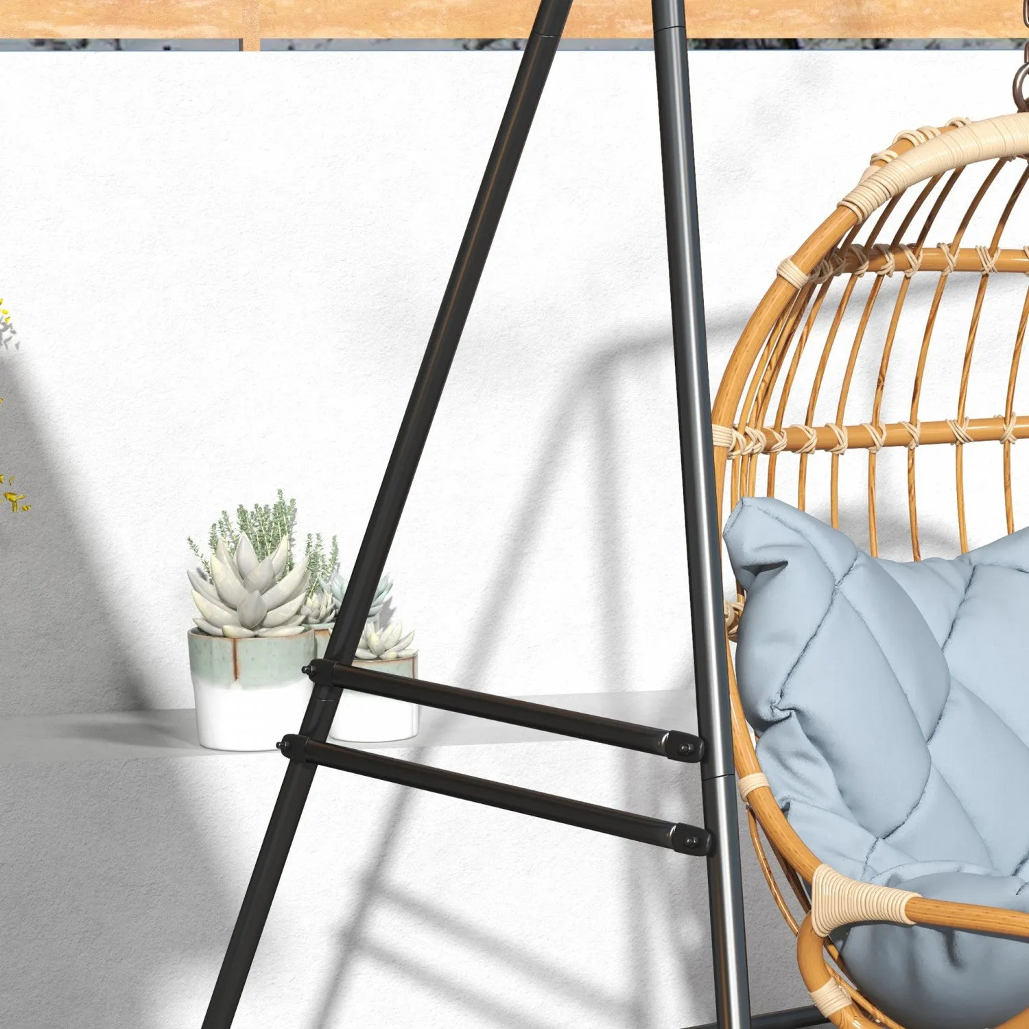 Outsunny Hammock Chair Stand Metal Frame Hammock Stand, Black|Outsunny Hammock Chair Stand Metal Frame Hammock Stand, Black