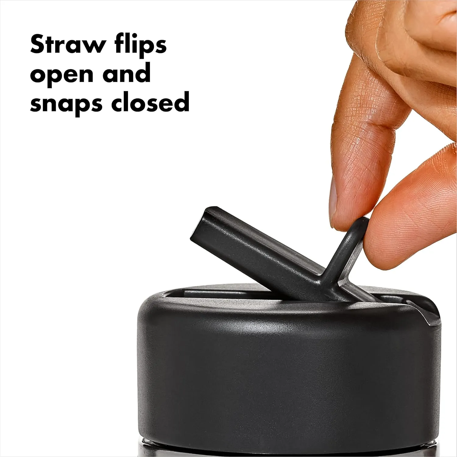 OXO Strive 20oz Wide Mouth Water Bottle with Straw Lid - Slate
