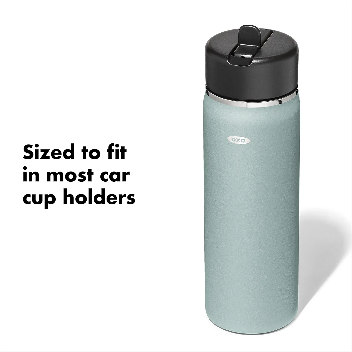 OXO Strive 20oz Wide Mouth Water Bottle with Straw Lid - Slate