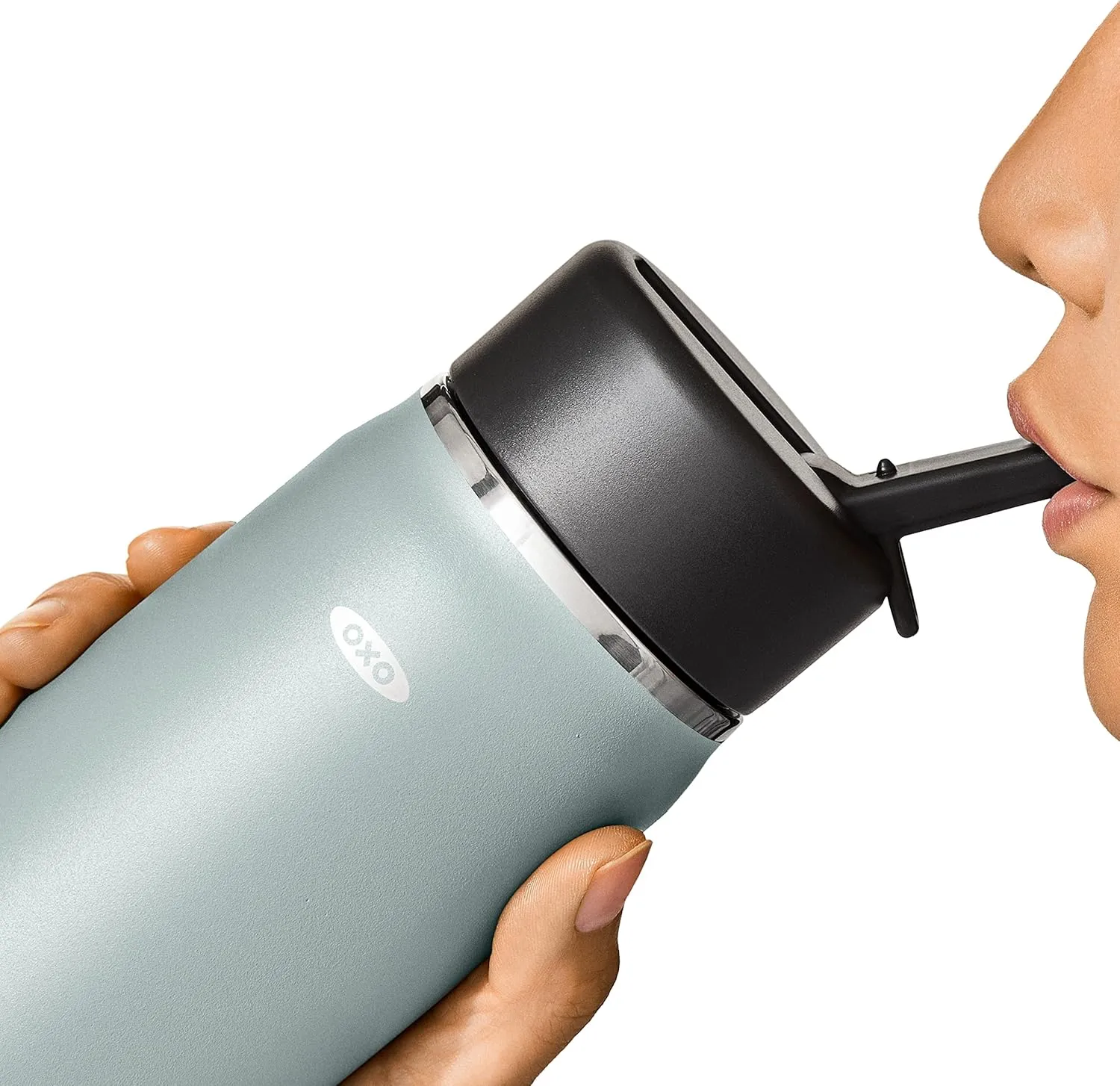 OXO Strive 20oz Wide Mouth Water Bottle with Straw Lid - Slate