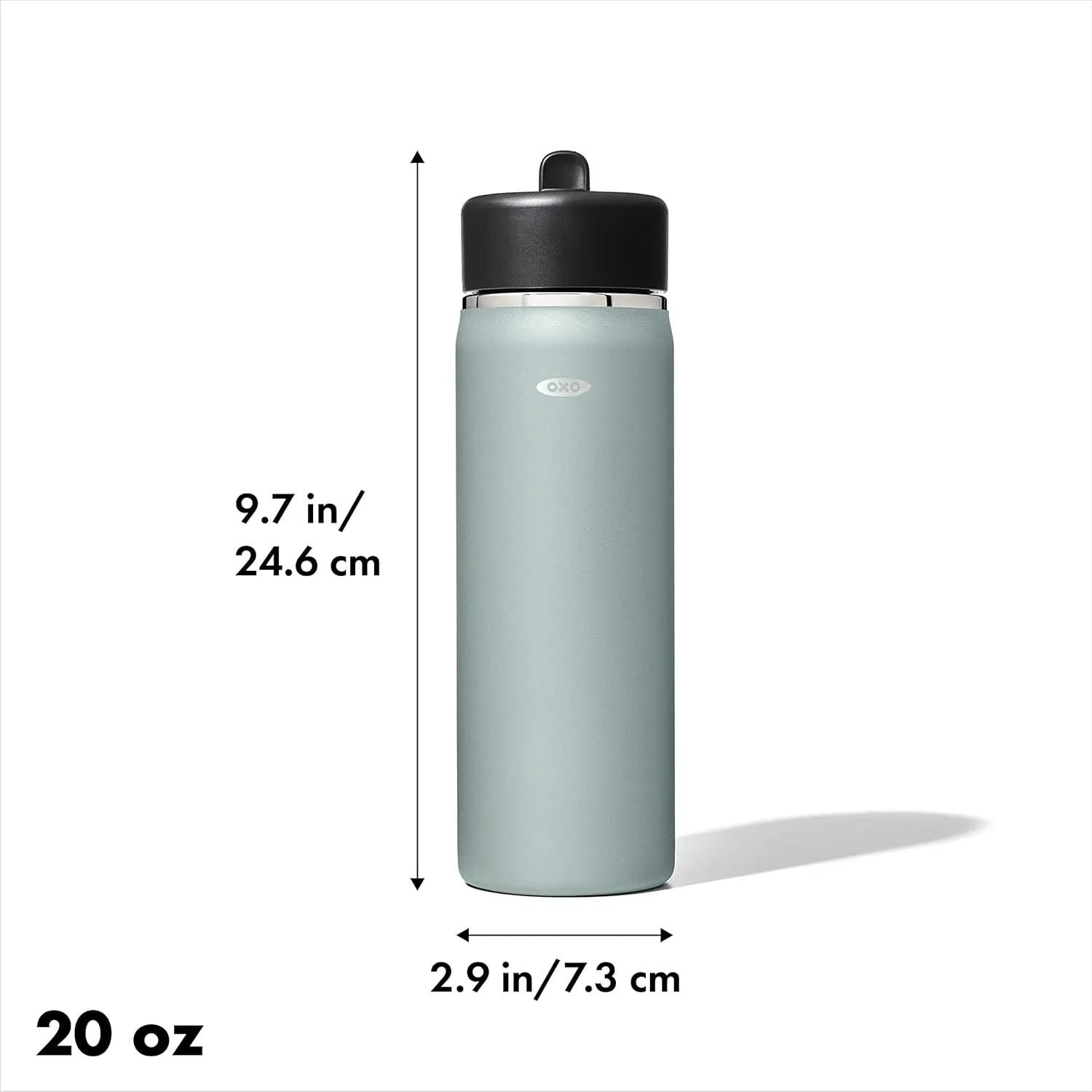 OXO Strive 20oz Wide Mouth Water Bottle with Straw Lid - Slate