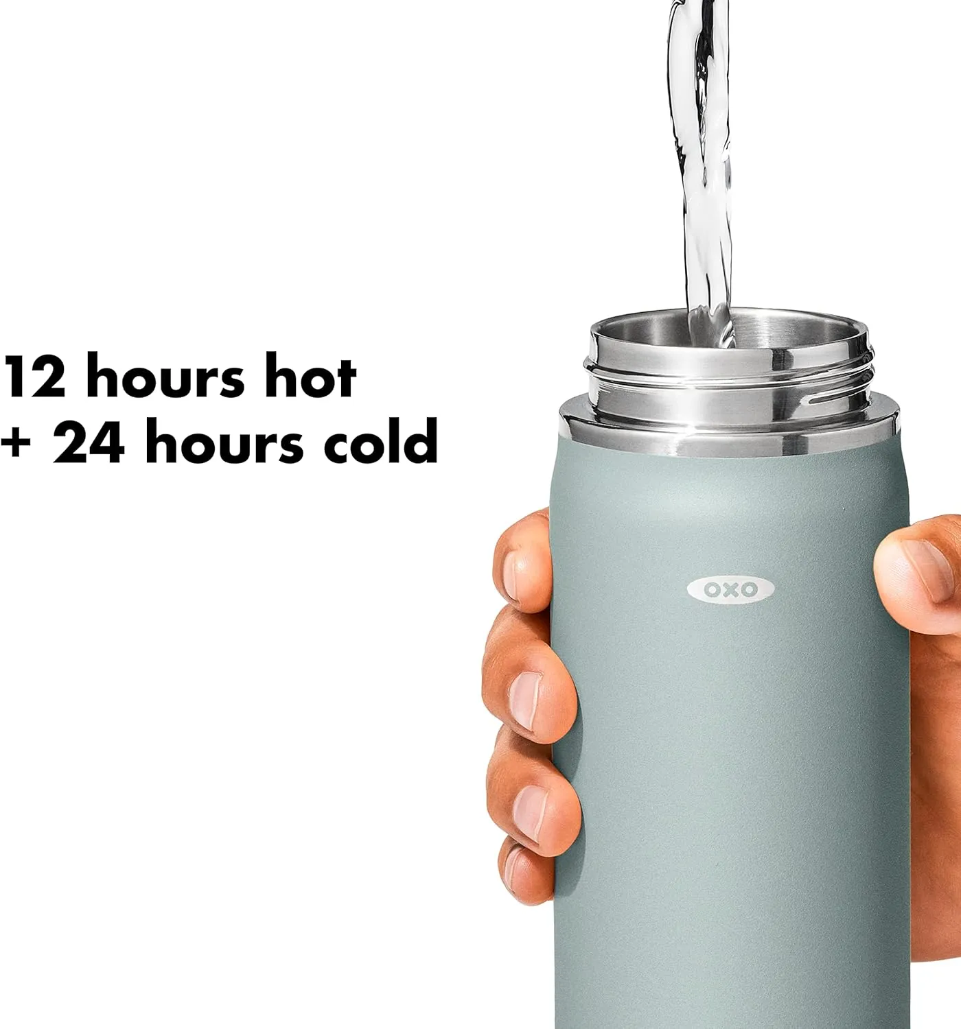 OXO Strive 20oz Wide Mouth Water Bottle with Straw Lid - Slate