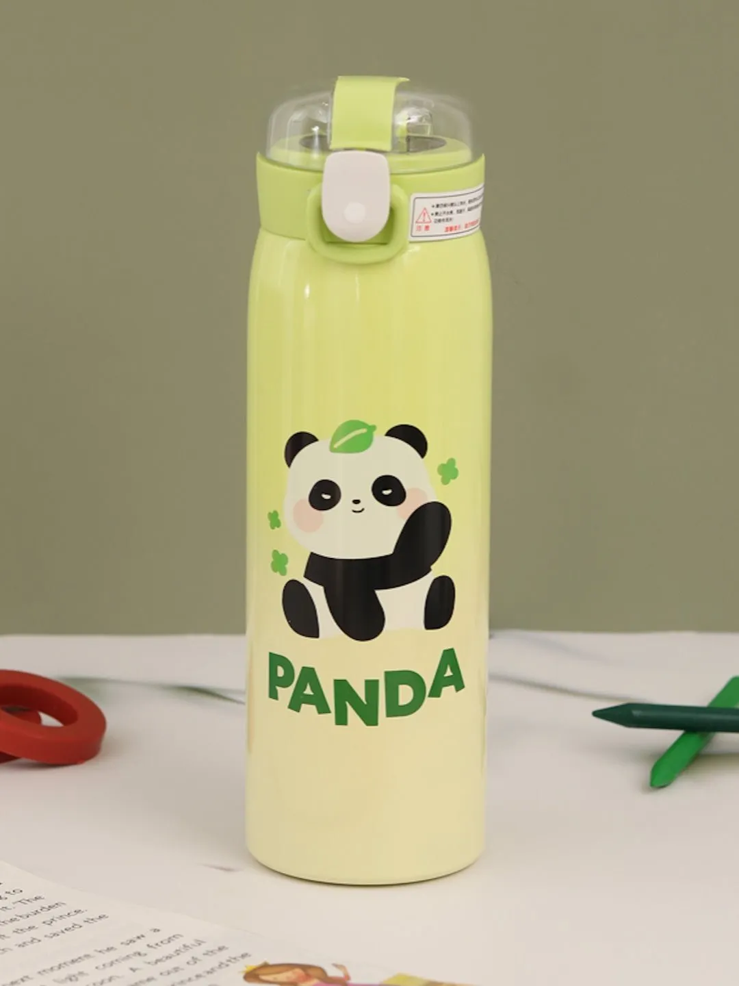 Panda-Themed Boys' Insulated Hot & Cold Stainless Steel Sipper Bottle- 500 ML