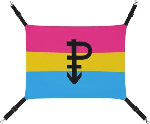 Pansexual Pride Flag with P Hanging Cat Bed Soft Breathable Pet Hammock for Cage Pet Sleeper for Kitten Ferret Puppy Rabbit