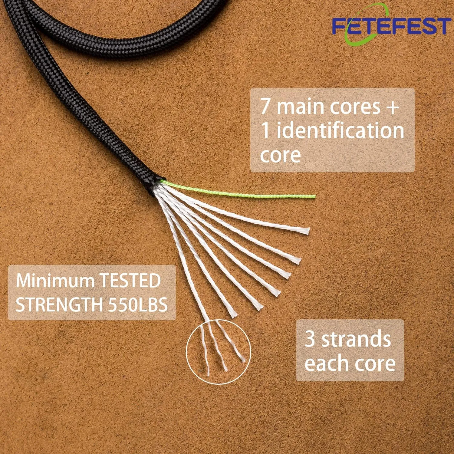Paracord 550 on Spool Black, 500FT Bulk Mil-Spec, 100% Nylon Rope in Survival Gear and Equipment, Heavy Duty Rope for Bracelet, Leashes, Lanyards and Camping (Black, 500FT. Wound ON Spool)