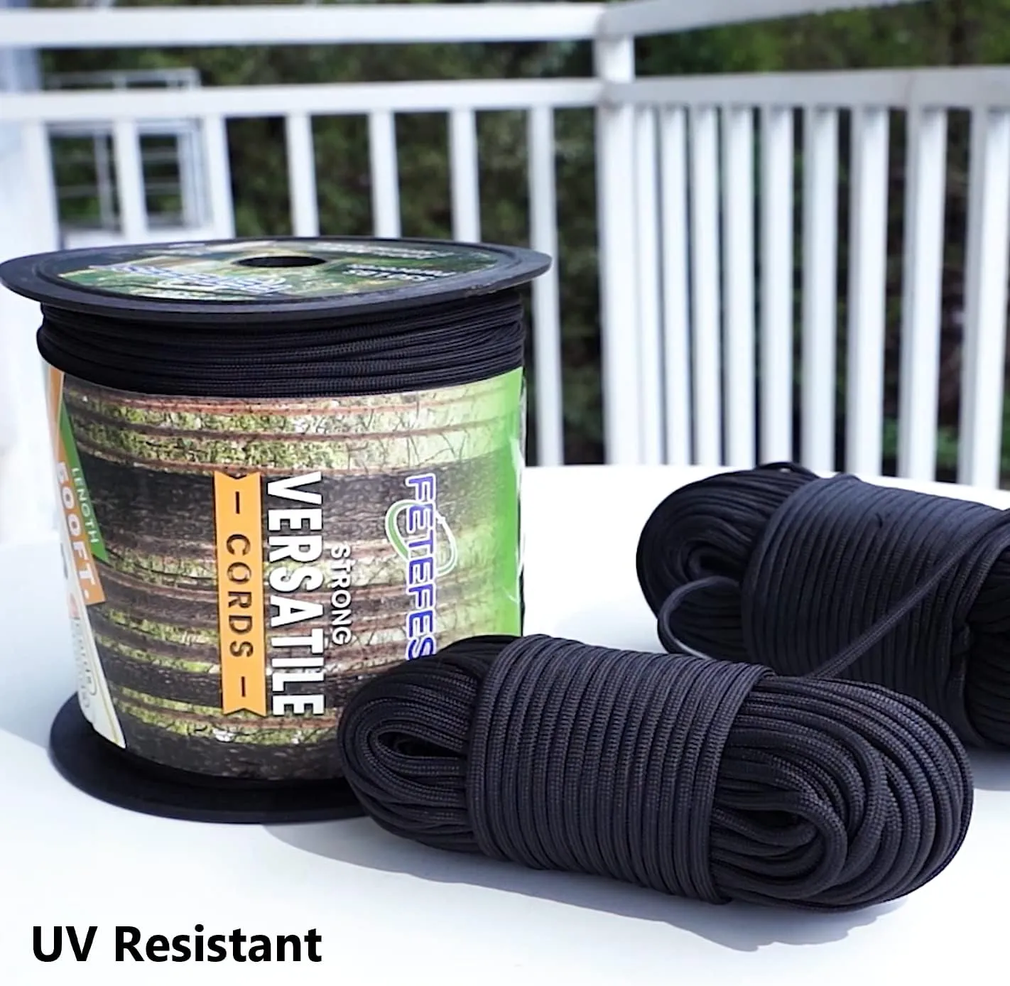 Paracord 550 on Spool Black, 500FT Bulk Mil-Spec, 100% Nylon Rope in Survival Gear and Equipment, Heavy Duty Rope for Bracelet, Leashes, Lanyards and Camping (Black, 500FT. Wound ON Spool)