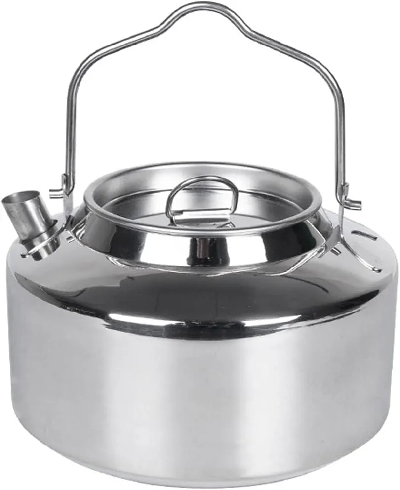 PartyKindom Camping Kettle Kitchen Water Kettle Camping Water Kettle Stainless Steel Tea Kettle Stainless Steel Water Kettle Stainless Steel Stovetop Kettle Camping Accessory Outdoor Supplies
