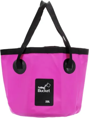 PATIKIL 5.3 Gallon 20L Collapsible Bucket, Travel Portable Water Storage Container Folding Foot Wash Basin for Outdoor Travel Camping Fishing, Purple