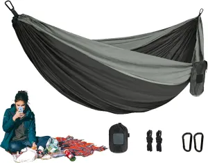 Patio Hammock - Heavy Duty Outdoor Camping Hammock - Breathable Portable Travel Swing Bed for Kid Lounging Garden Backyard Lawn Patio Beach Picnic