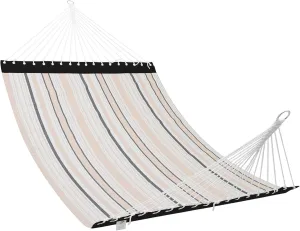 Patio Watcher 13 FT Quick Dry Textilene Hammock - Outdoor Double Hammock - Heavy Duty for Outside - 450 lbs Capacity - Beige Black